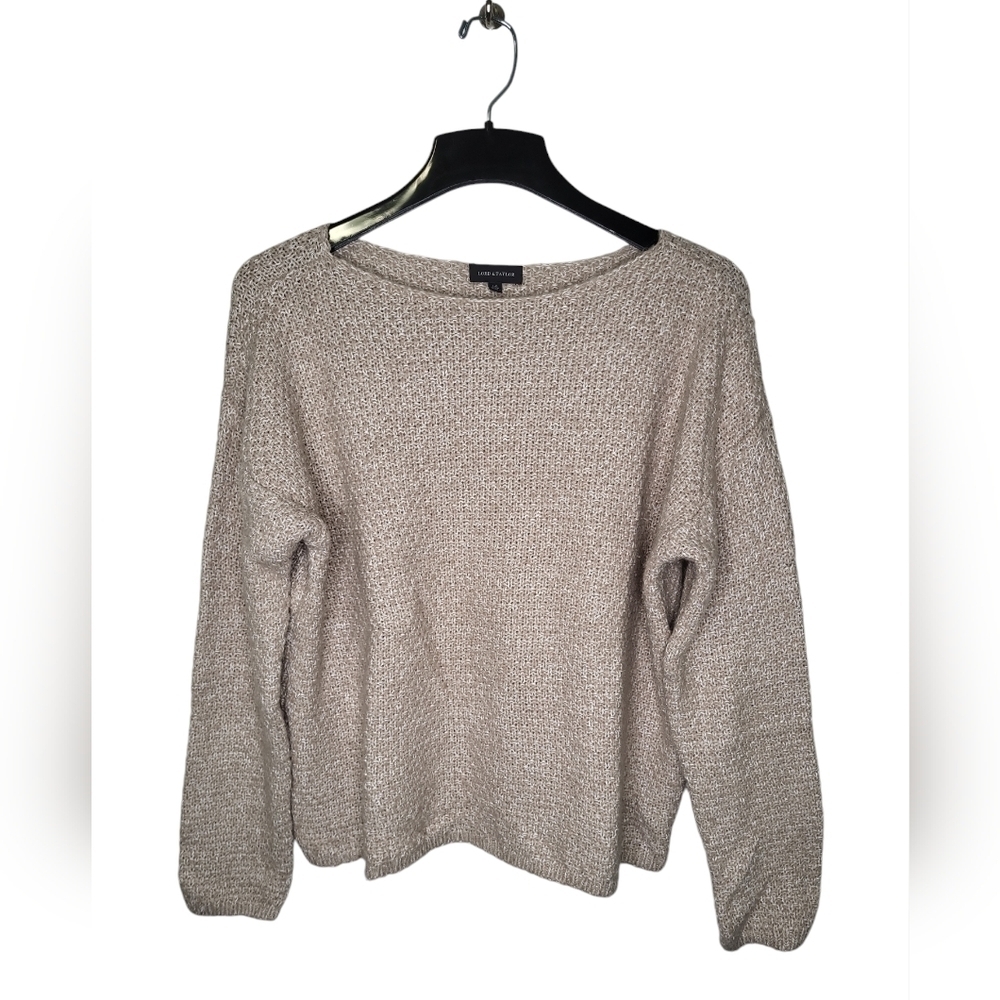 Lord & Taylor Women's Sweater Size L Pull Over Beige Boxy